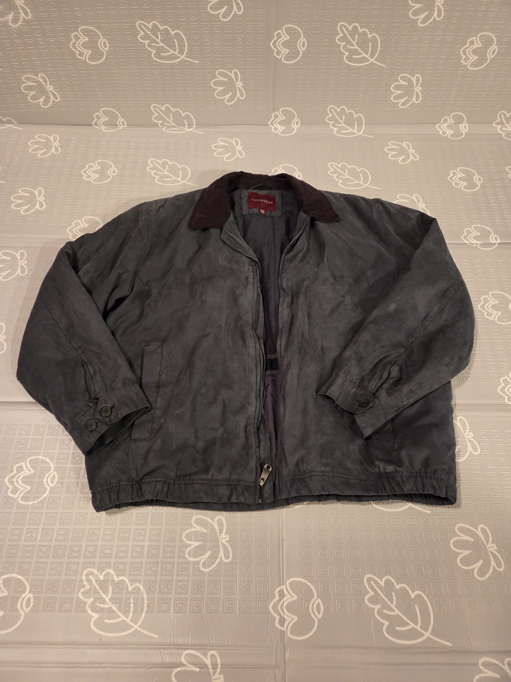 Covington Mens Suede Bomber Jacket Zip Up Size XL